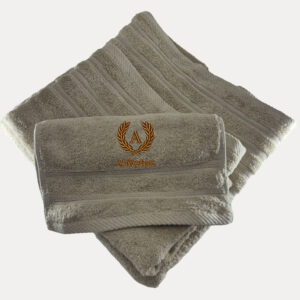 Προσωποποιημένη  Πετσέτα  με κέντημα Μπέζ Denim OEKO-TEX®