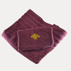 Alternative view of Προσωποποιημένη  Πετσέτα  με κέντημα ΣκούροΜπορντό Denim OEKO-TEX®