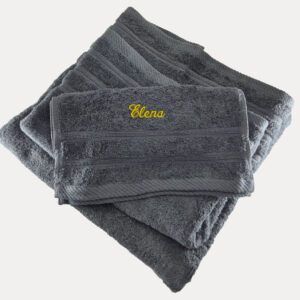 Προσωποποιημένη Πετσέτα  με κέντημα Γκρί Denim OEKO-TEX®