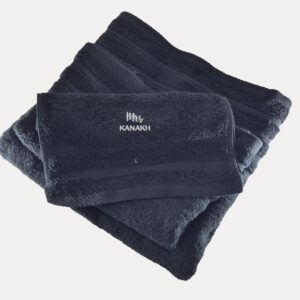 Alternative view of Προσωποποιημένη  Πετσέτα  με κέντημα Μαύρη Denim OEKO-TEX®