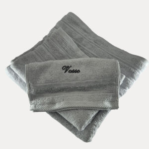 Προσωποποιημένη  Πετσέτα  με κέντημα  ΑνοιχτόΓκρί Denim OEKO-TEX®