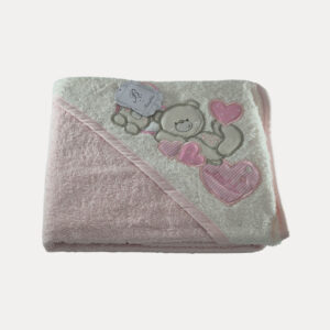 Alternative view of Προσωποποιημένο βρεφικό μπουρνούζι  με κέντημα & όνομα BEBE BEAR  ρόζ